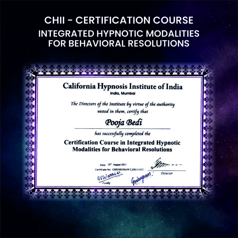 CHII - CERTIFICATION COURSE INTEGRATED HYPNOTIC MODALITIES FOR BEHAVIORAL RESOLUTIONS